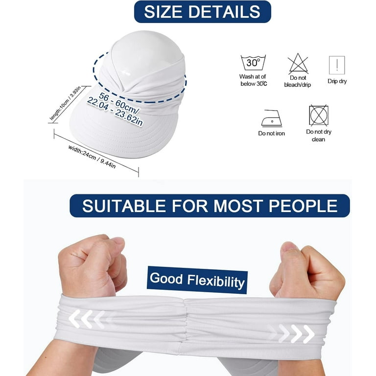 2-Pack Wide Brim Sun Visor Hat - UPF 50+ Cotton - Adjustable TAGVO 2 Pack Wide Brim Visor Hat for Women, Quick Dry  main image 4