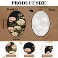 thumbnail image 3 of Canvas Wall Art Boho Green Pink Black Vintage Floral Large Leaves Small Flowers Vines Oval Framed Canvas Prints Vintage Wall Hanging Decor for Home Office Decorations 8.6"x11.4", 3 of 7