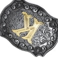 thumbnail image 3 of Western Cowboy Golden Initial Letter a-Z Metal Hebilla de Cinturón Accesorio K Hugo Los hombres hebilla de cinturón, 3 of 8