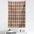thumbnail image 1 of Plaid Tapestry, Old Fashioned Check Plaid Pattern Scottish Tartan Inspired Geometric Design, Fabric Wall Hanging Decor for Bedroom Living Room Dorm, 5 Sizes, Tan Brown, by Ambesonne, 1 of 1