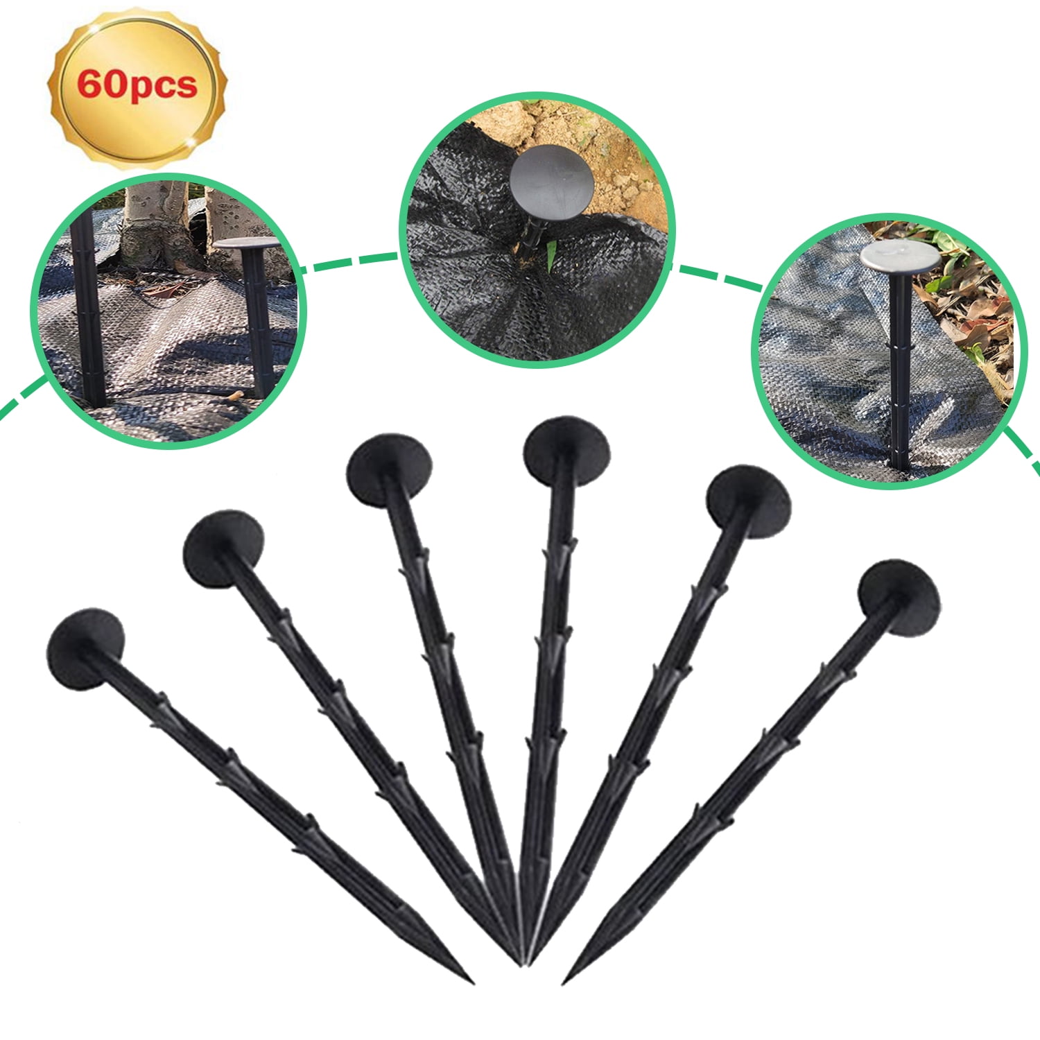 Saim 60 Pack 8 Inch Plastic Garden Stakes Anchors Tarp Stakes Anchors