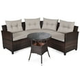 thumbnail image 2 of Costway 4PCS Outdoor Patio Rattan Furniture Set Cushioned Sofa Table, 2 of 10