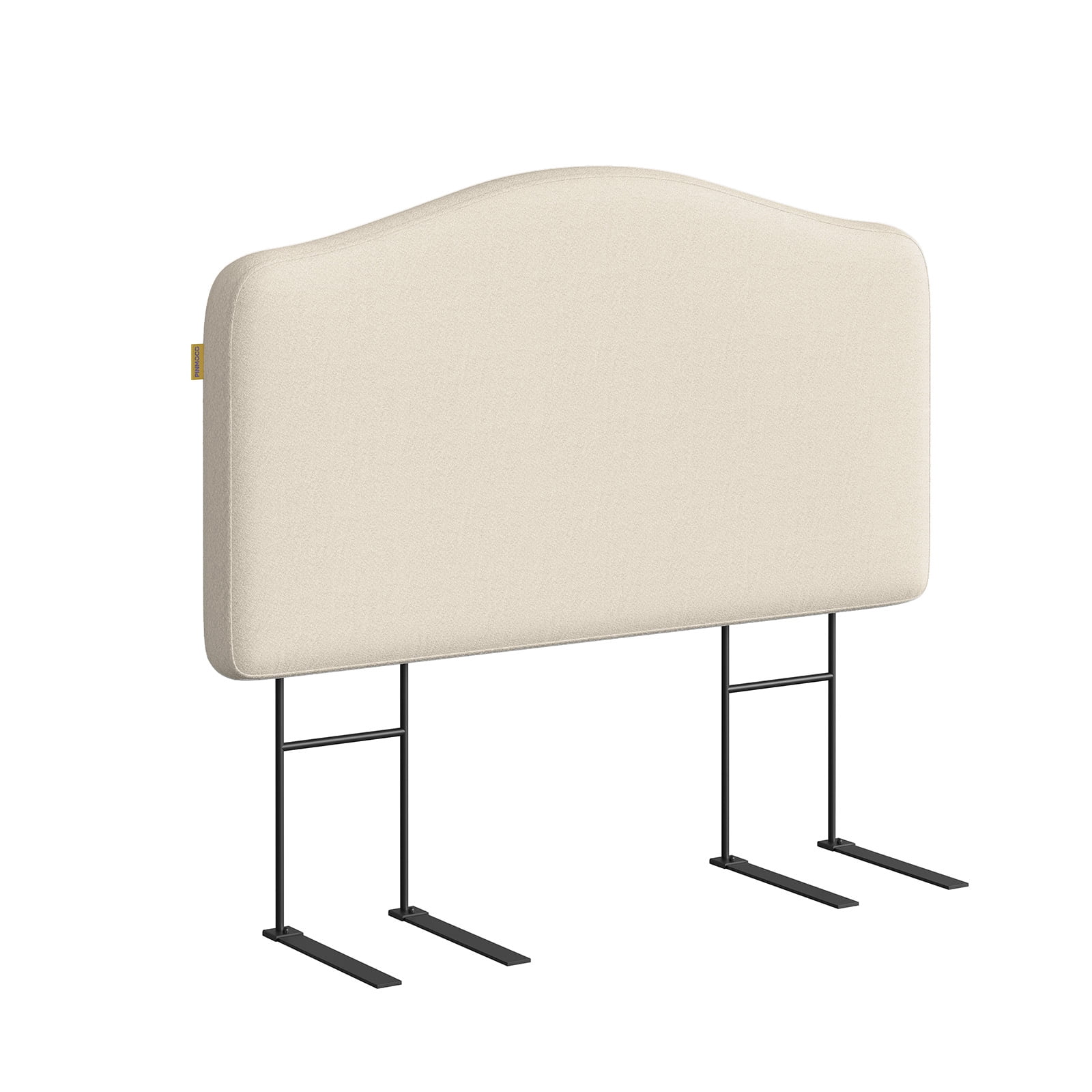 Pinmoco Upholstered Headboard for Twin Bed, Height Adjustable and Memory Foam Arc-shaped Head Board, Beige