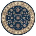 thumbnail image 2 of Radici Usa Como Area Rug 1596 Navy Vines Leaves 5' 3" x 5' 3" Round, 2 of 2