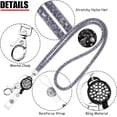 thumbnail image 2 of Breakaway Neck Lanyard, Crystal Beads Adorned Accessory for Safe and Stylish Wear (Grey, Extendable Length), 2 of 5