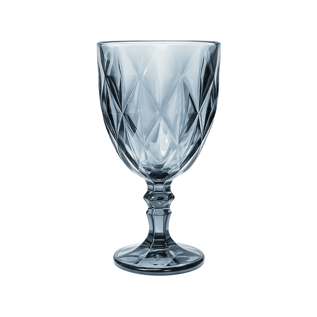 Juego 8 Copas de Vidrio Cristal para Champaña Vino Agua Color Azul Cobalto