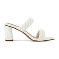 thumbnail image 2 of Dunes + CUSHIONAIRE Technology Women's Iris braided Heel Sandal +Memory Foam and Wide Widths Available, White 12, 2 of 5