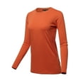 thumbnail image 2 of A2Y Women's Basic Solid Soft Cotton Long Sleeve Crew Neck Top Shirts Copper S, 2 of 3