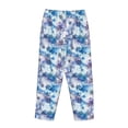 thumbnail image 3 of Lsque Icy Blue Snowflakes Print Women's Pajama Pants, Lounge Pant - Comfortable Home Wear,Elastic Waistband, Stylish Design-Large, 3 of 9