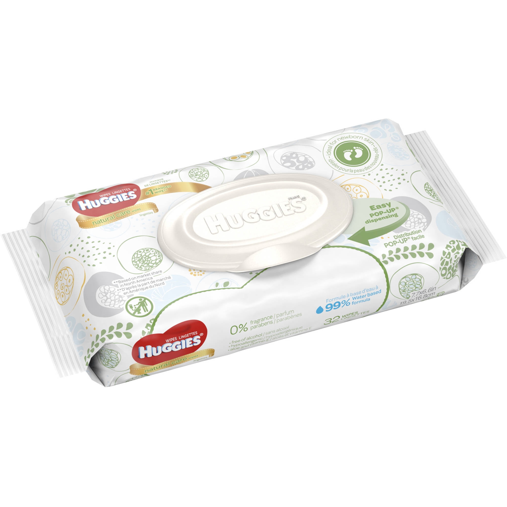 Huggies Natural Care Baby Wipes Disposable Soft Pack 32 Sheets Total Fragrance Free Alcohol Free Hypoallergenic Walmart Com