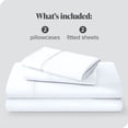 thumbnail image 3 of Bare Home Ultra-Soft Fitted Sheet + Pillowcase Set - Premium 1800 Collection - Deep Pocket - Split Queen, White, 3 of 8