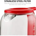 thumbnail image 6 of OVENTE Electric Hot Water Glass Kettle 1.5 Liter Heat-Tempered Borosilicate Glass with ProntoFill Technology the Easy Fill Solution, Portable 1500 Watt Fast Heating for Coffee & Tea, Red KG516R, 6 of 11