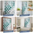 thumbnail image 5 of Shower Curtain, Moroccan Lattice Teal Gradient Waterproof Polyester Fabric Bath Curtain with Hooks for Bathroom Bathtub Stalls, Watercolor Oil Painting Style 36x72IN, 5 of 9