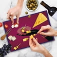 thumbnail image 4 of Lotus Cutting Board, Silhouette of Woman Hand with Bangles Holding a Japanese Flower Folklore Design, Decorative Tempered Glass Cutting and Serving Board, Large Size, Multicolor, by Ambesonne, 4 of 5