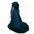 thumbnail image 4 of Halloween Costumes for Women, Medieval Gothic Hooded Dress, Lace Up Corset Waist Renaissance Costume, Vintage Long Sleeve Cosplay Gown for Halloween, Renaissance Fair & Themed Parties, 4 of 5