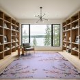 thumbnail image 2 of ODIKA 9'x12' Washable Area Rug Japanese Arching Motif Petals Cherry Tufted Chinese Asian Plum for Great Room, Indoor Concept, Large Living Room, Low Pile, Flatwoven, 2 of 7