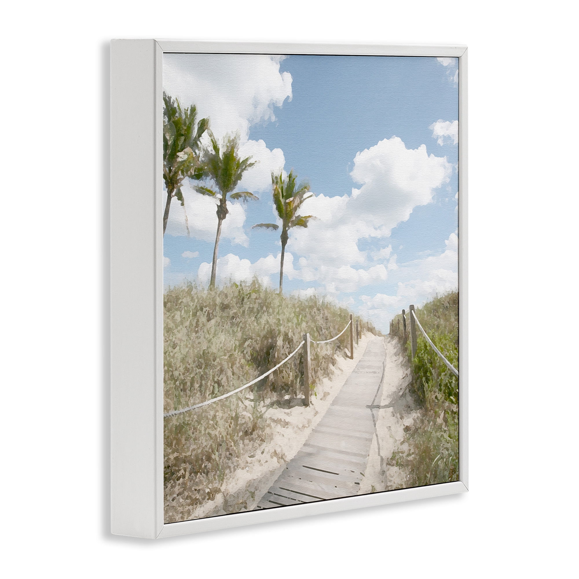 Stupell Industries Stroll In Dunes Landscape Landscape Painting White Framed Art Print Wall Art, 12 x 12