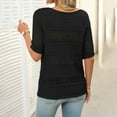 thumbnail image 5 of Jalioing Women's Summer Sweaters Half Sleeve Crew Neck Crochet Sweater Tops Lightweight Fall Trendy Clothes, 5 of 7