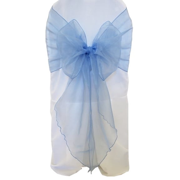 Wedding Linens Inc. (10pcs) 12" x 116" Organza Sheer Chair Sashes Chair Sash Bow ties with Angle end style for Wedding Party Catering Banquet Decoration Events - Periwinkle