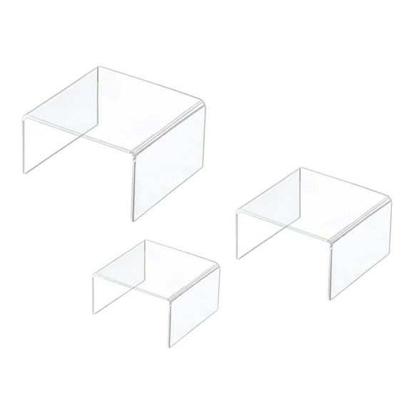 AMLESO 3 Pieces Acrylic Display Risers Multipurpose for Jewelry Collectibles Retail