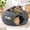 Dark Gray-Jumbo, variant on Peekaboo Cat Cave Donut Bed, Light Gray + Dark Gray, Large, For Multiple Cats Up To 45 Lbs