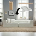 thumbnail image 5 of MEISIMAN Sectional Sofas with Pillows, 110”Modular Sectional Sofa, Plush Teddy Fabric & Memory Foam, No Assembly Required, White, 5 of 6