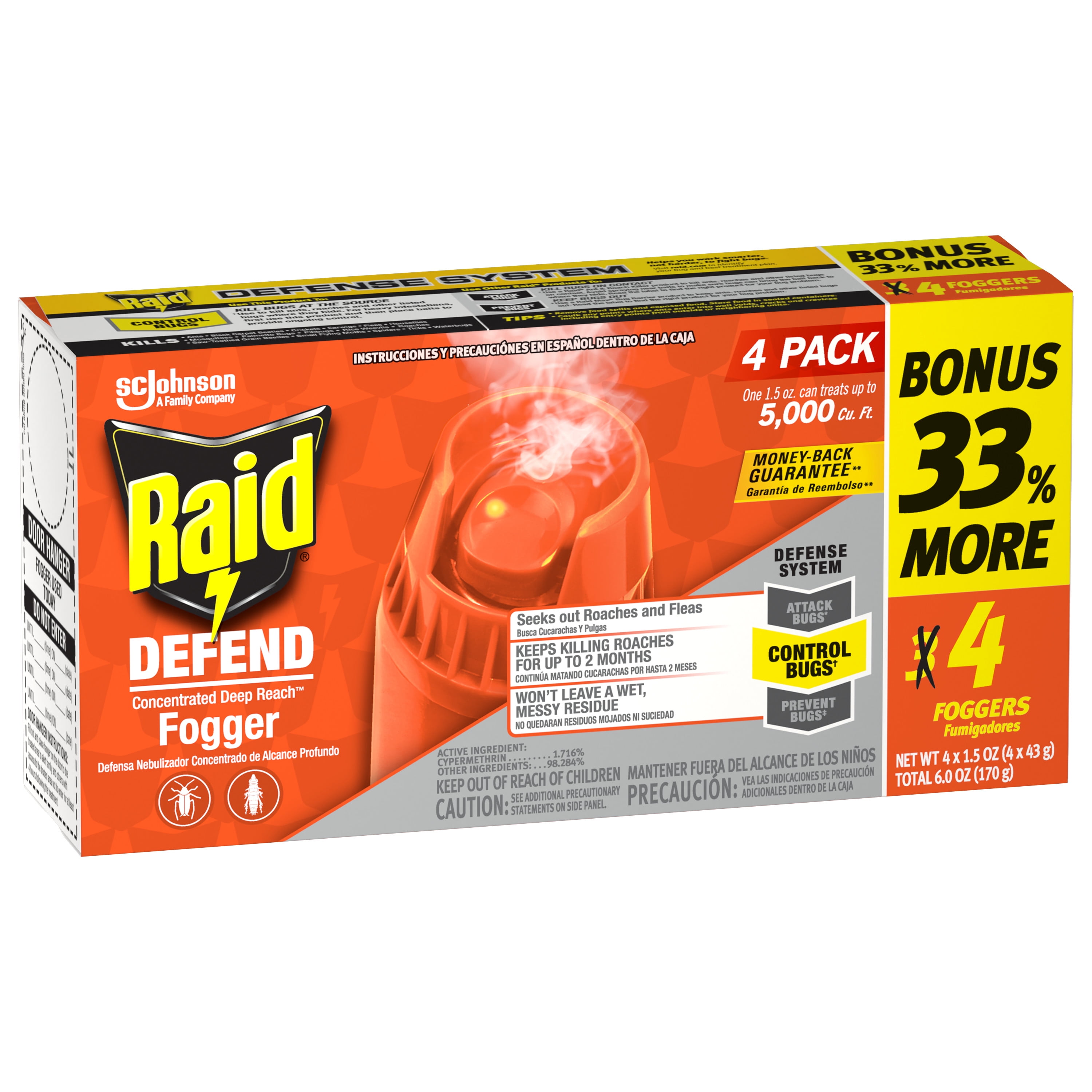 Raid® Concentrated Deep Reach Fogger for Fleas & Roaches, 1.5 fl