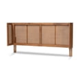 thumbnail image 2 of Baxton Studio Rina Mid-Century Modern Ash Wanut Finished Wood and Synthetic Rattan Full Size Wrap-Around Headboard, 2 of 6