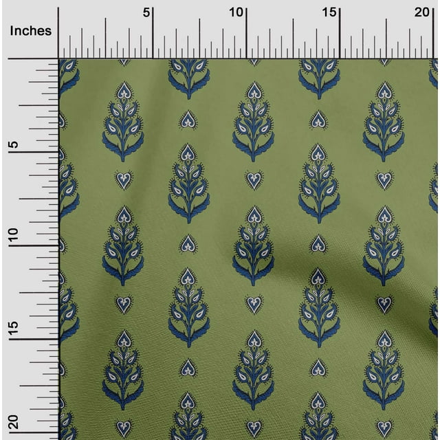 oneOone Viscose Chiffon Fabric Leaves & Paisley Block Decor Fabric Printed BTY 42 Inch Wide