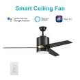 thumbnail image 1 of 52" 3 Blades Ceiling Fan Compatible with Wi-Fi Apps and Voice Control, Smart Fan with LED Light Kit & Wall Switch, 1 of 6