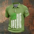 thumbnail image 2 of Lumeqa Men's St. Patrick's Day Polo Shirt Irish Flag Shamrock Print Short Sleeve Casual Golf Polo for Men, 2 of 5