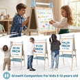 thumbnail image 6 of JOYOOSS Easel for Kids Ages 4-8 Easels for Toddlers Art Kids Easel Ages 8-12 Wooden Drawing Easels Double-Sided Magnetic Whiteboard Chalkboard with Paper Roll for Kid Dry Erase Board Blue, 6 of 7