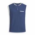 thumbnail image 2 of Jalioing Men's Casual Tank Tops Vintage Fashion Button Crew Neck Sleeveless Tank Shirt with Pocket Summer Vacation Outfits, 2 of 6