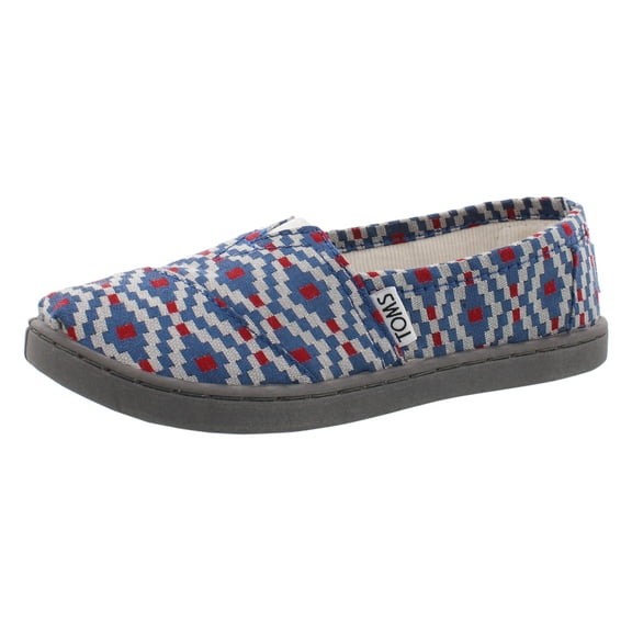 Toms Classic Diamondven Girl's Shoes Size 4.5, Color: Navy Blue/Red/Grey
