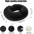 thumbnail image 3 of Cojín ortopédico para hemorroides de espuma viscoelástica para alivio de hemorroides y coxis para el dolor posnatal para silla de ruedas, asiento de coche, oficina al aire libre, negro, 3 of 5