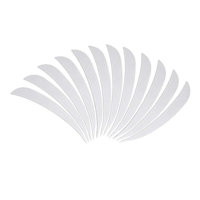 koolsoo 12Pcs 3" Fletchings, Hunting Vanes, Turkey Natural Feathers with White