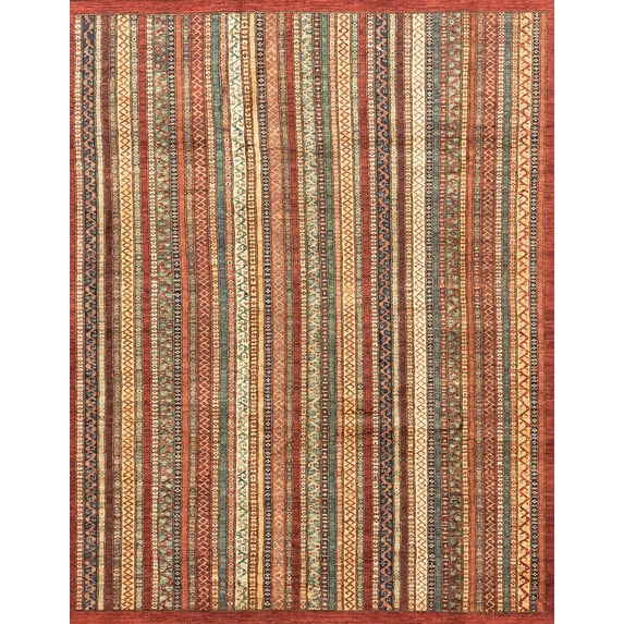 Ahgly Company Machine Washable Indoor Rectangle Abstract Red Area Rugs, 3' x 5'