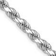 thumbnail image 4 of 14K White Gold 4.5mm Diamond Cut Rope Chain Necklace Size 28, 4 of 4