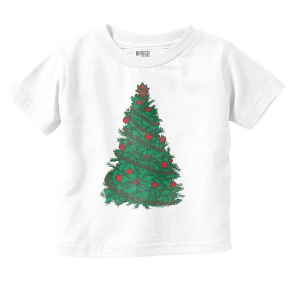 Classic Vintage Christmas Tree Toddler Baby Graphic T Shirt Brisco Brands 6M