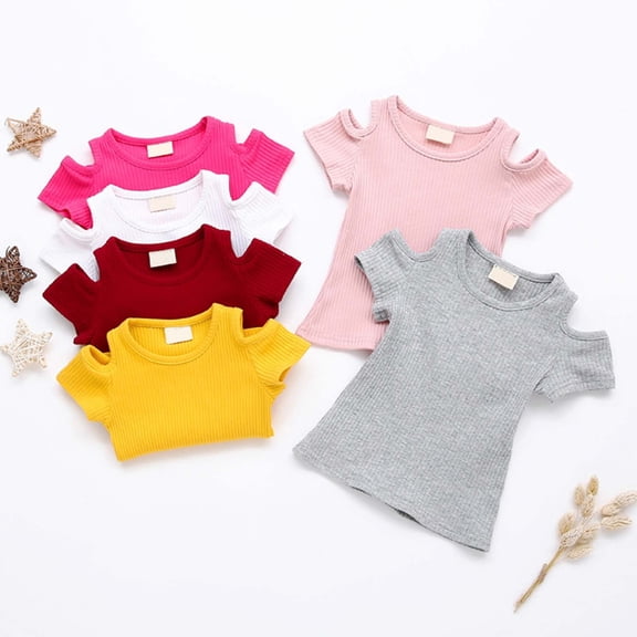 SHenli Toddler Shirt Girls 2t Floral Printed Crewneck Shirt Short Sleeve Tee for Toddler Cute Vacation Tops T Shirts for Boys and Girls