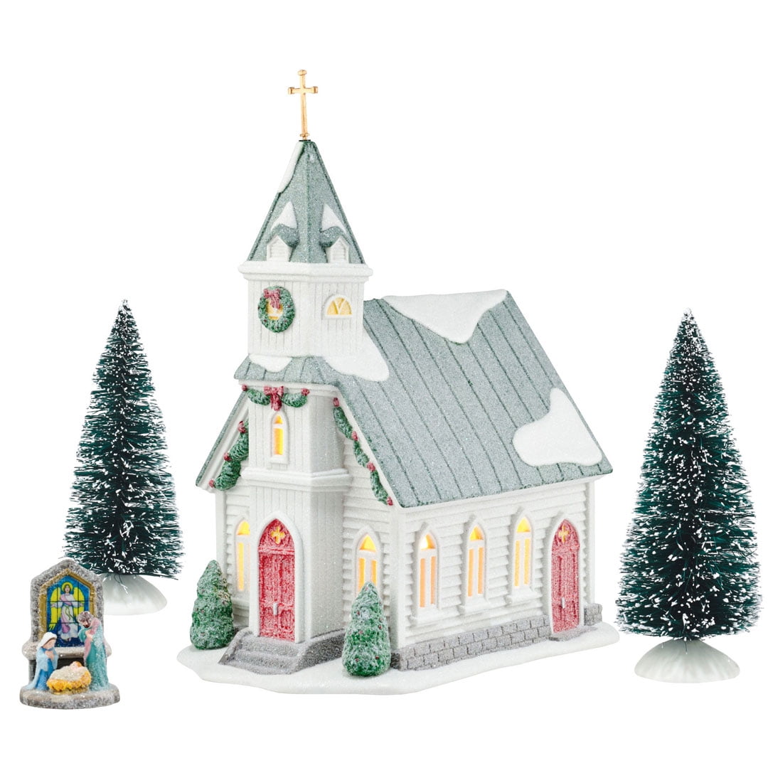 Department 56 First Frost Cedar Isles Church Nativity Figurine Set 