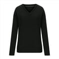 thumbnail image 1 of Camisas de Larga con Cuello en V para Mujer, Blusas Casuales de Otoño, Suéteres Tipo Túnica Ligeros, Blusas de Moda 2025 Negro XXL, 1 of 5