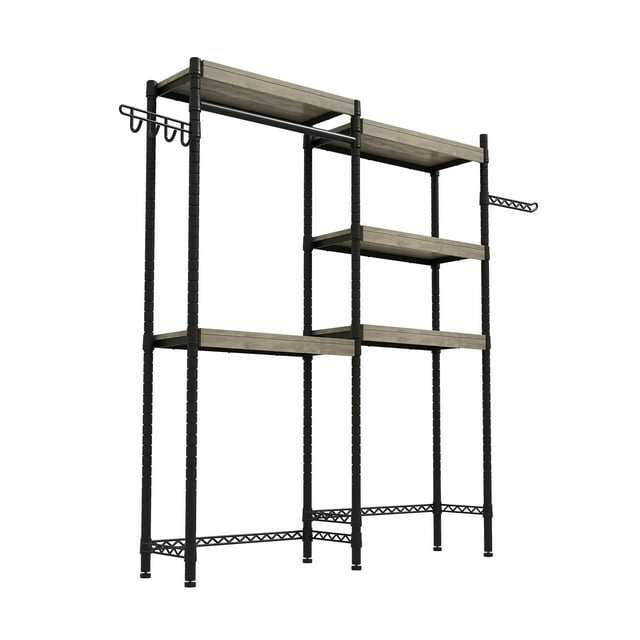 5-Tier Wood Over The Washer and Dryer Storage Shelf,Laundry Room Organization Space Saving Laundry Drying Clothes Racks,Adjustable Height Bathroom Shelf,for Home, Laundry Room