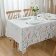thumbnail image 6 of Summer Floral Tablecloth 60" X 84" Oblong/Rectangle Tablecloth - Wild Flower Butterfly Polyester Table Cover Reusable Water Resistant for Picnic Party Dinner Holiday Table Décor, 6 of 6