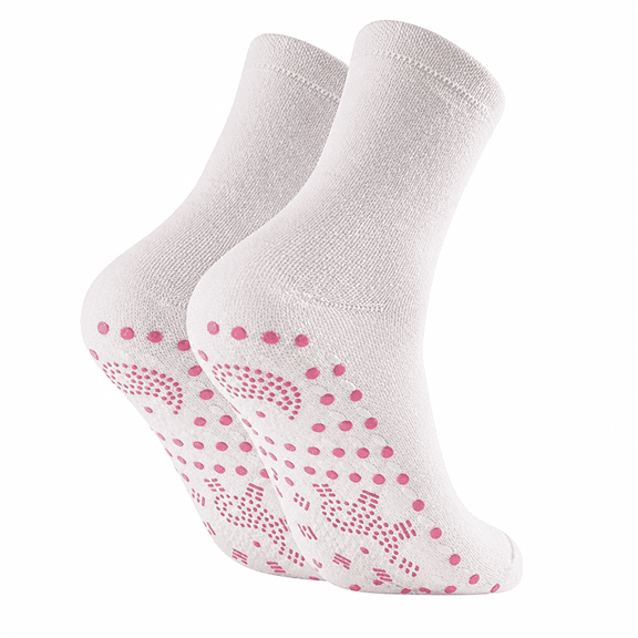 FLORNIX Heated Socks Women,Magnetic Socks Thermal Socks for Women,Alleviate Fatigue Electric Socks,White