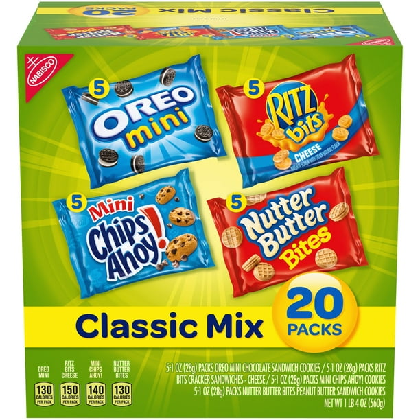 Nabisco Mini Chips Ahoy!, Oreo, & Nutter Butter Variety Pack, 1 Oz., 20