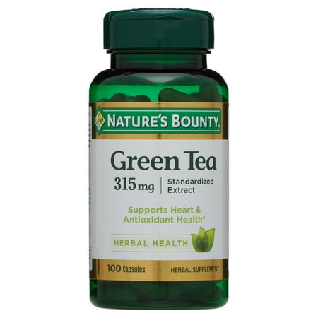 Nature's Bounty Green Tea Extract Capsules With EGCG, 315 Mg, 100 Ct