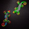 thumbnail image 3 of 2pcs Green Metal Gecko Lizard Home Garden Wall Decoration Oudoor Statues Sculptures Miniatures Ornaments Patio Lawn Fence Yard, 3 of 5