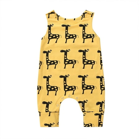 

RPVATI Unisex-Baby Infant Romper Summer Printed Outfits Sleeveless Cotton Jumpsuit