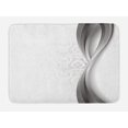 thumbnail image 1 of Grey Bath Mat, Wavy Vertical Curved Stripes with Flowers and Leaves Vintage Damask Inspired, Non-Slip Plush Mat Bathroom Kitchen Laundry Room Decor, 29.5 X 17.5 Inches, Gray Pale Grey White, Ambesonne, 1 of 2